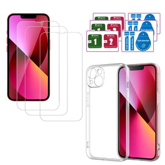 Etui clear case slim plecki pokrowiec futerał do iPhone 14 + 3 szkła KREOleo