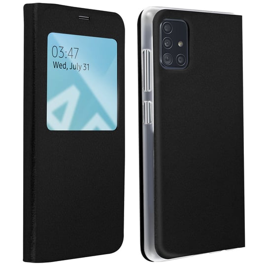 Etui Clear View do Samsunga Galaxy A51 ultracienkie - czarne Avizar