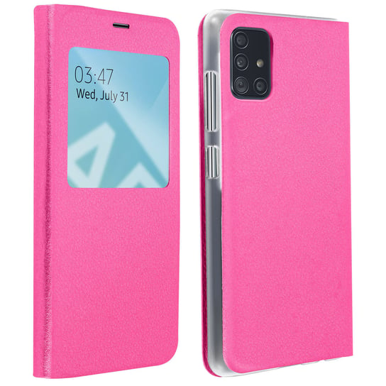 Etui Clear View do Samsunga Galaxy A51 ultracienkie - różowe Avizar