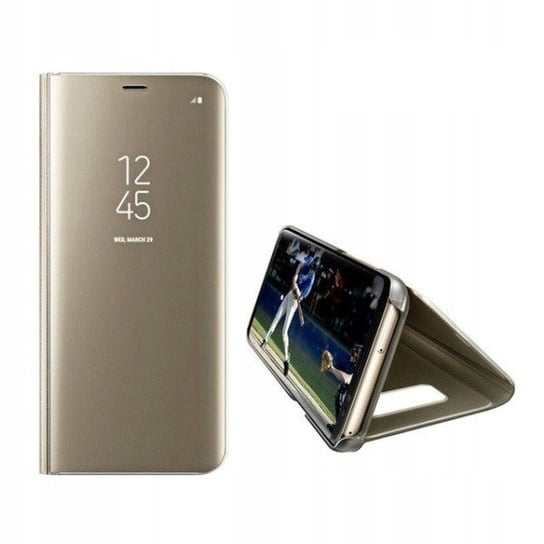 Etui Clear View Samsung A12/M12 złoty/gold KD-Smart