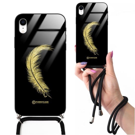 ETUI CROSSGLAM BROKAT ZŁOTY do IPHONE XR Cute Pióro Inspire Motywacja Wzory Funnycase