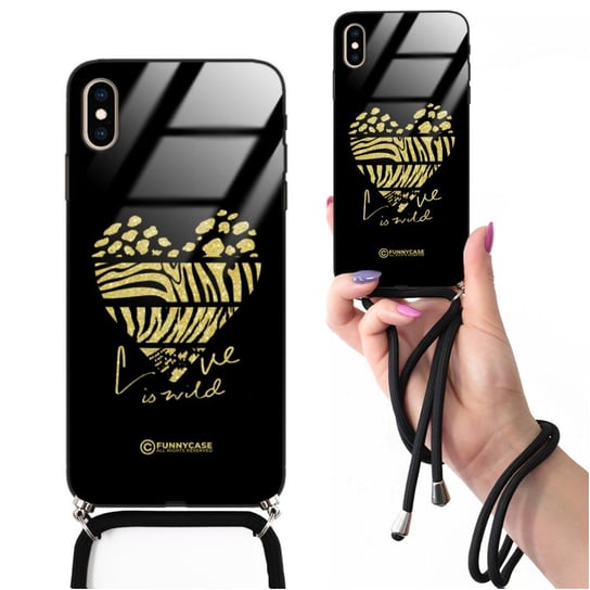 ETUI CROSSGLAM BROKAT ZŁOTY do IPHONE XS MAX Pióro Sweet Motywacja Wzory Funnycase