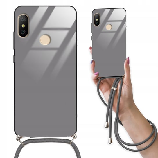 Etui CROSSGLAM SZARY do XIAOMI Mi A2 LITE Obudowa Gray Case Sznurek Smycz Funnycase