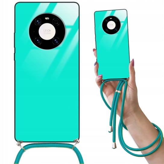 Etui CROSSGLAM TURKUSOWY do HUAWEI MATE 40 Obudowa Glass Case ze Sznurkiem Funnycase