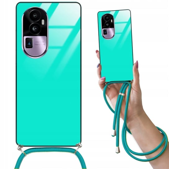 Etui CROSSGLAM TURKUSOWY do OPPO RENO 10 PRO PLUS Obudowa Case ze Sznurkiem Funnycase