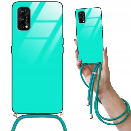 Etui CROSSGLAM TURKUSOWY do REALME 7 PRO Obudowa Glass Case ze Sznurkiem Funnycase