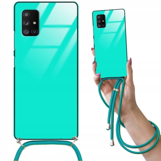 Etui CROSSGLAM TURKUSOWY do SAMSUNG A71 5G Obudowa Glass Case ze Sznurkiem Funnycase