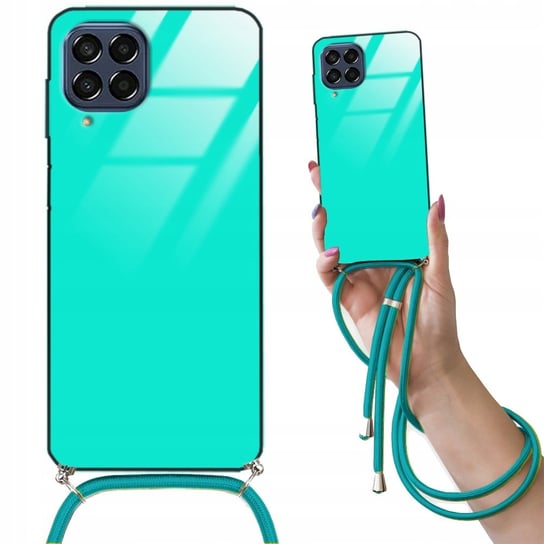 Etui CROSSGLAM TURKUSOWY do SAMSUNG M53 5G Obudowa Glass Case ze Sznurkiem Funnycase