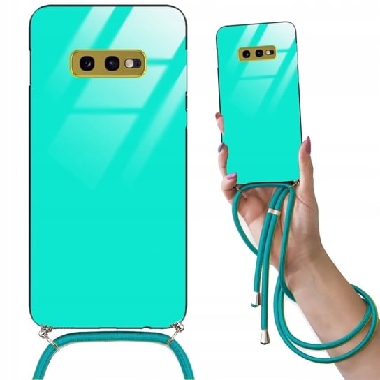 Etui CROSSGLAM TURKUSOWY do SAMSUNG S10e Obudowa Glass Case ze Sznurkiem Funnycase