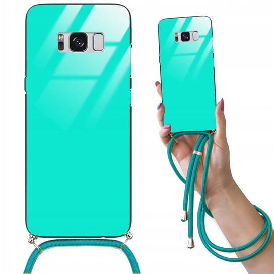 Etui CROSSGLAM TURKUSOWY do SAMSUNG S8 Obudowa Glass Szklana ze Sznurkiem Funnycase