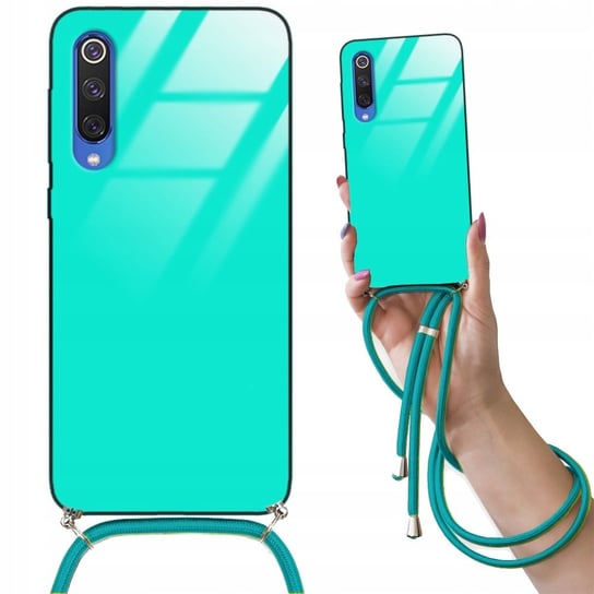 Etui CROSSGLAM TURKUSOWY do XIAOMI Mi 9SE Obudowa Glass Case ze Sznurkiem Funnycase