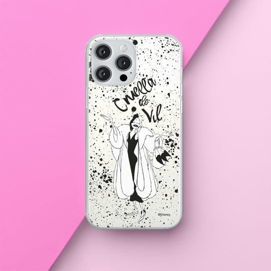 Etui Cruella 001 Disney Nadruk częściowy Przeźroczysty Producent: Samsung, Model: S23 ULTRA Inna marka