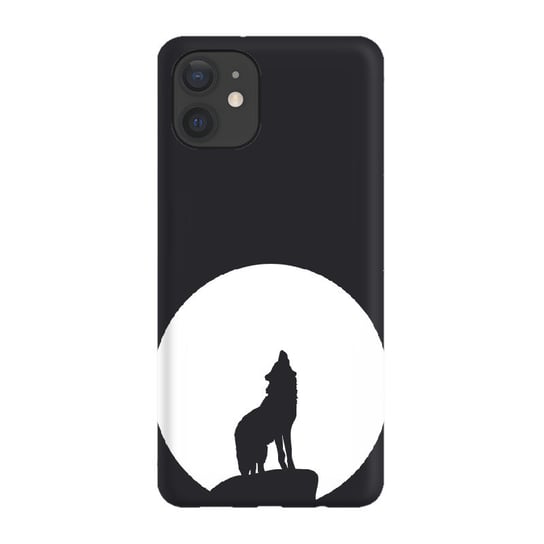 Etui czarne matowe z nadrukiem Apple iPhone 11 Wilk księżyc PieceofCase