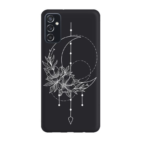 Etui czarne matowe z nadrukiem Samsung Galaxy A13 5G Księżyc Boho PieceofCase