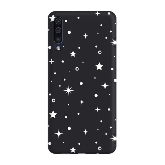 Etui czarne matowe z nadrukiem Samsung Galaxy A70 Gwiazdki 2 PieceofCase