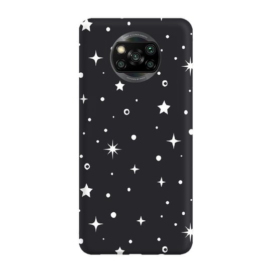 Etui czarne matowe z nadrukiem Xiaomi POCO X3 PRO Gwiazdki 2 PieceofCase