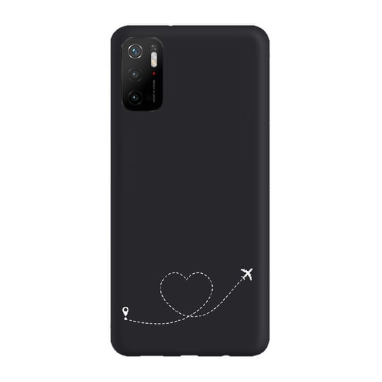 Etui czarne matowe z nadrukiem Xiaomi Redmi Note 10 5G Travel 2 PieceofCase