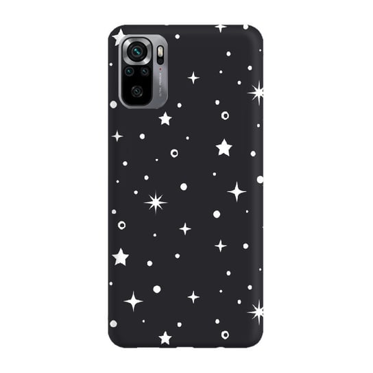 Etui czarne matowe z nadrukiem Xiaomi Redmi Note 10S Gwiazdki 2 PieceofCase