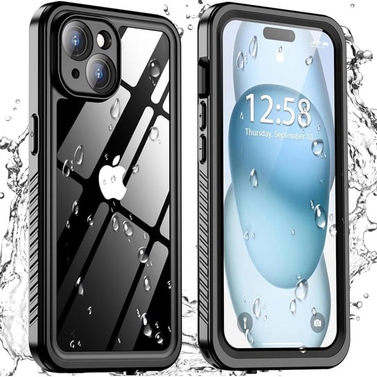 Etui D-Pro 360° Waterproof Case IP68 obudowa wodoodporna wodoszczelna pancerna do iPhone 15 (Czarny) D-pro