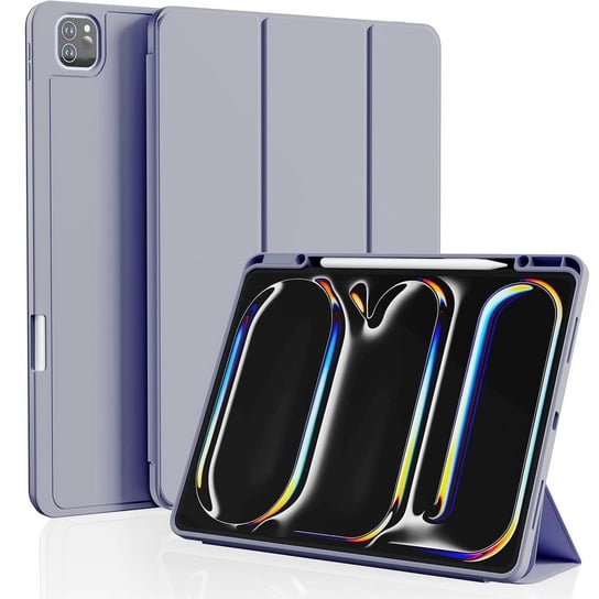 Etui D-Pro Smart Cover Case pokrowiec obudowa z klapką z uchwytem na rysikiPad Pro 11 5 Gen. (2024) (Fioletowy) D-pro