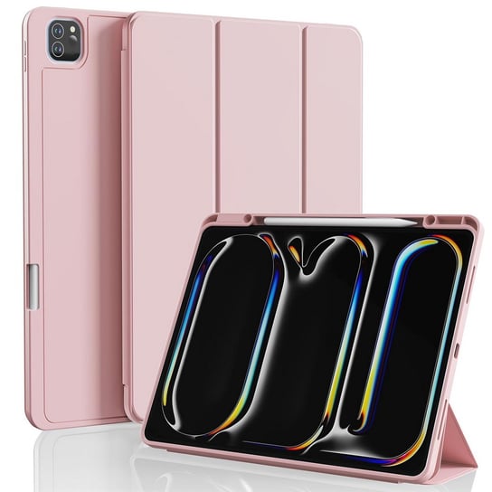 Etui D-Pro Smart Cover Case pokrowiec obudowa z klapką z uchwytem na rysikiPad Pro 11 5 Gen. (2024) (Różowy) D-pro