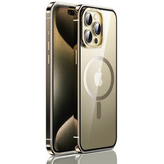 Etui D-Pro Titanium Metal Frame obudowa magnetyczna do MagSafe iPhone 14 Pro Max (Złoty) D-pro