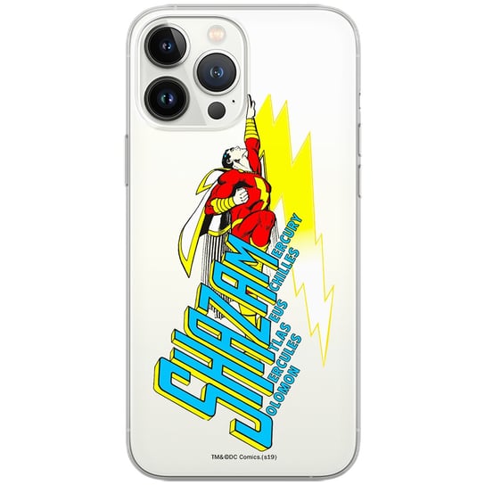 Etui DC dedykowane do Iphone 13 MINI, wzór: Shazam 002 Etui częściowo przeźroczyste, oryginalne i oficjalnie licencjonowane DC COMICS