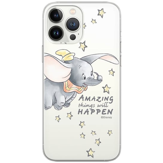 Etui Disney dedykowane do Iphone 12 Mini, wzór: Dumbo 010 Etui częściowo przeźroczyste, oryginalne i oficjalnie licencjonowane Disney