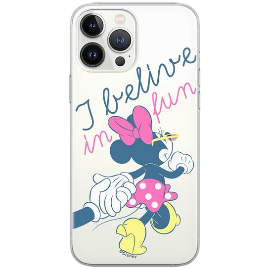 Etui Disney dedykowane do Iphone 12 Mini, wzór: Minnie 005 Etui częściowo przeźroczyste, oryginalne i oficjalnie licencjonowane Disney