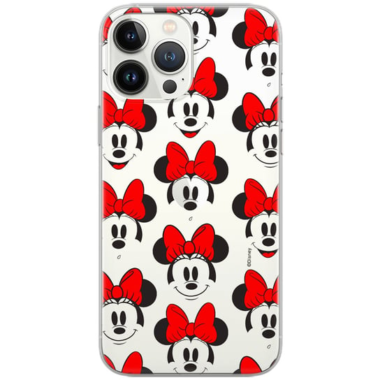 Etui Disney dedykowane do Iphone 12 Mini, wzór: Minnie 058 Etui częściowo przeźroczyste, oryginalne i oficjalnie licencjonowane Disney