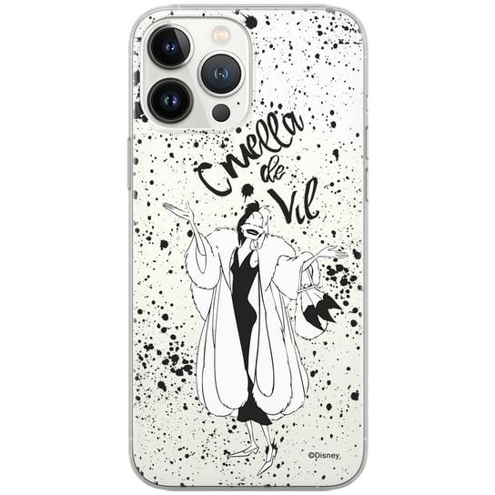 Etui Disney dedykowane do Iphone 12 PRO MAX, wzór: Cruella 001 Etui częściowo przeźroczyste, oryginalne i oficjalnie licencjonowane Disney