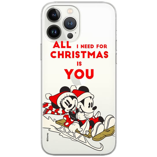 Etui Disney dedykowane do Iphone 12 PRO MAX, wzór: Mickey i Minnie 015 Etui częściowo przeźroczyste, oryginalne i oficjalnie licencjonowane Disney