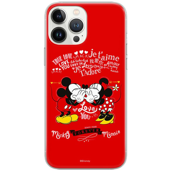 Etui Disney dedykowane do Iphone 13 MINI, wzór: Mickey i Minnie 005 Etui całkowicie zadrukowane, oryginalne i oficjalnie licencjonowane ERT Group