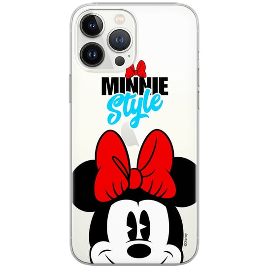 Etui Disney dedykowane do Iphone 13 MINI, wzór: Minnie 027 Etui częściowo przeźroczyste, oryginalne i oficjalnie licencjonowane Disney