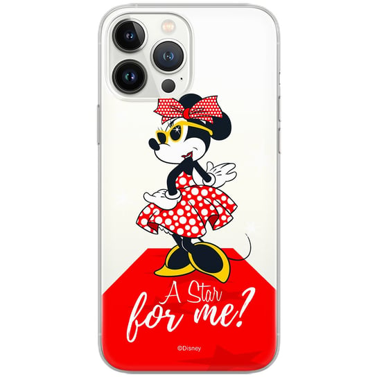 Etui Disney dedykowane do Iphone 13 MINI, wzór: Minnie 044 Etui częściowo przeźroczyste, oryginalne i oficjalnie licencjonowane Disney