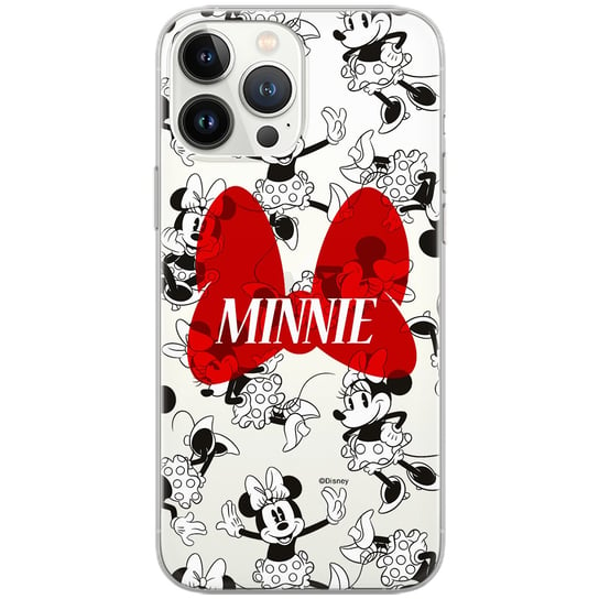Etui Disney dedykowane do Iphone 13 MINI, wzór: Minnie 048 Etui częściowo przeźroczyste, oryginalne i oficjalnie licencjonowane Disney