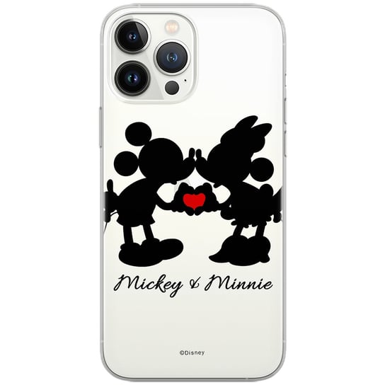 Etui Disney dedykowane do Iphone 13 PRO, wzór: Mickey i Minnie 003 Etui częściowo przeźroczyste, oryginalne i oficjalnie licencjonowane Disney