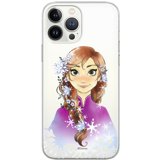 Etui Disney dedykowane do Iphone 13, wzór: Anna 001 Etui częściowo przeźroczyste, oryginalne i oficjalnie licencjonowane Disney