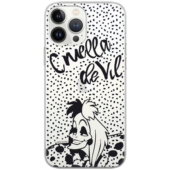 Etui Disney dedykowane do Iphone 13, wzór: Cruella 002 Etui częściowo przeźroczyste, oryginalne i oficjalnie licencjonowane Disney