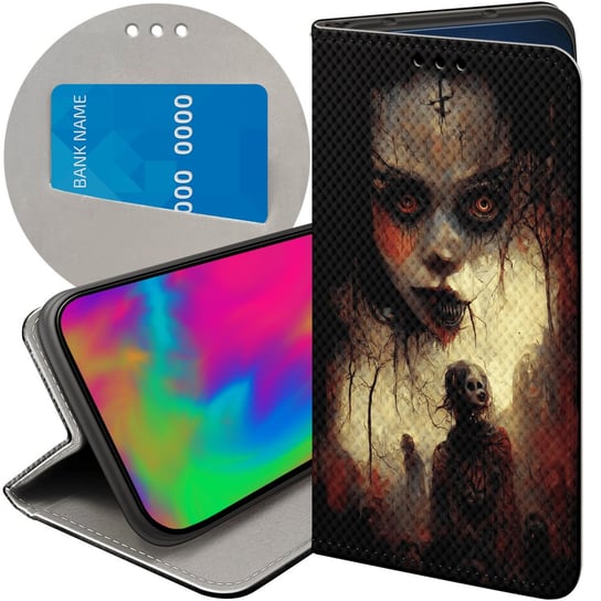 Etui Do A54 / A74 / A93 Wzory Halloween Zombie Dynie Czaszki Czarownice Oppo