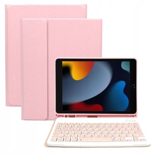 Etui do Apple iPad 7 2019 / 8 2020 / 9 2021 10,2" z klawiaturą bluetooth BT różowe Case Obudowa Pokrowiec Futerał GSM-HURT