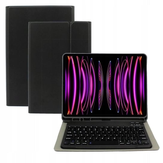 Etui do Apple iPad Pro 12,9" 2018 / 2020 / 2021 z klawiaturą bluetooth BT czarne Pokrowiec Obudowa Case Futerał GSM-HURT