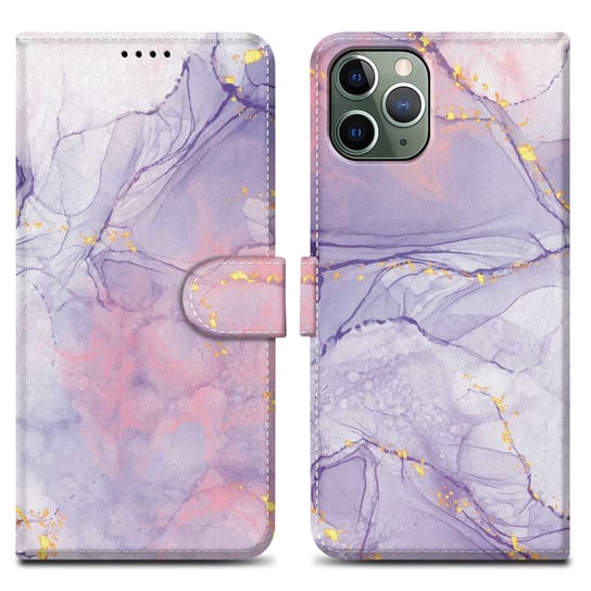 Etui Do Apple iPhone 11 PRO Pokrowiec w Różowo-Fioletowy Marmur No. 5 Etui Case Cover Obudowa Ochronny Cadorabo Cadorabo