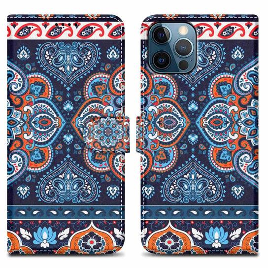 Etui Do Apple iPhone 12 PRO MAX Pokrowiec w Niebieska Mandala No. 1 Etui Case Cover Obudowa Ochronny Cadorabo Cadorabo