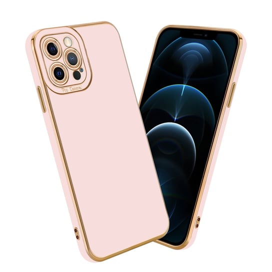Etui Do Apple iPhone 12 PRO MAX Porkowiec w Glossy Róż - Różowe Złoto Ochrona kamery Obudowa Case Cover TPU Cadorabo Cadorabo
