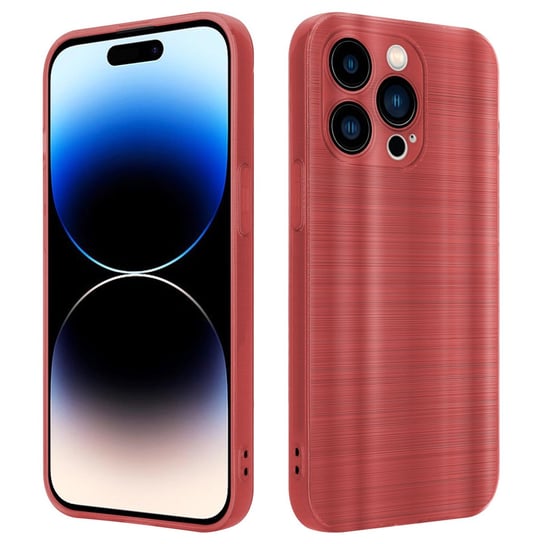 Etui Do Apple iPhone 14 PRO MAX Pokrowiec w Brushed Czerwony Etui Silikonowe Obudowa Case Cover Cadorabo Cadorabo