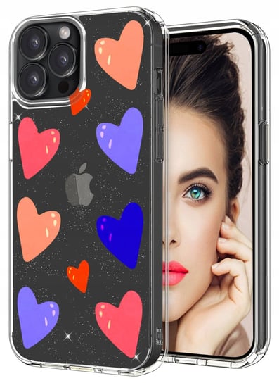 ETUI do Apple iPhone 15 Pro Max WZORY BROKAT CASE PRZEŹROCZYSTE + SZKŁO 9H Krainagsm