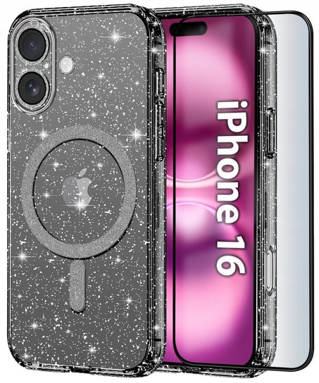 Etui do Apple iPhone 16 BROKATOWE do MagSafe CLEAR SHINE Szkło na ekran Krainagsm