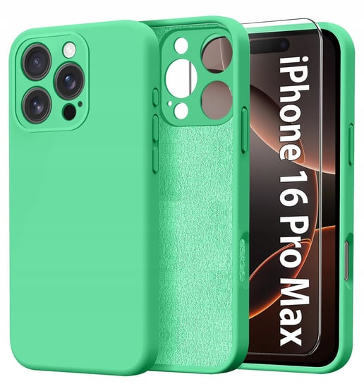 Etui do Apple iPhone 16 Pro Max CASE Silicone ELASTYCZNE + Szkło 9H Krainagsm