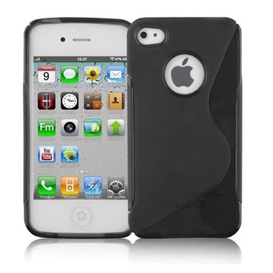 Etui Do Apple iPhone 4 / 4S Pokrowiec w CZARNY OXID Pokrowiec Ochronny Obudowa Case Cover TPU Cadorabo Cadorabo